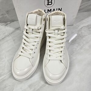 Balmain White High-Top Sneakers